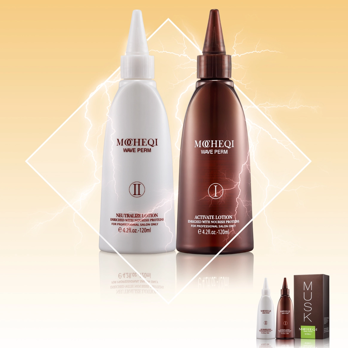 MOCHEQI Liquide de permanente pour cheveux ondulés longue durée pour utilisation en salon