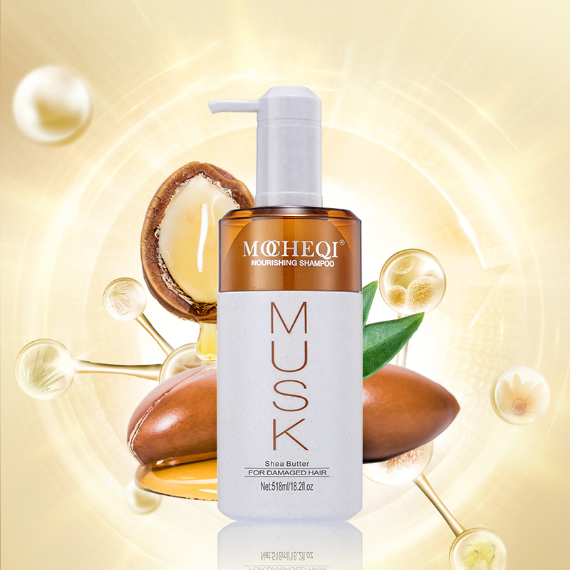 MOCHEQI Shampooing hydratant sans sulfate à l'huile d'argan biologique de marque privée nourrissant réparateur anti-frisottis pour cheveux secs et abîmés 