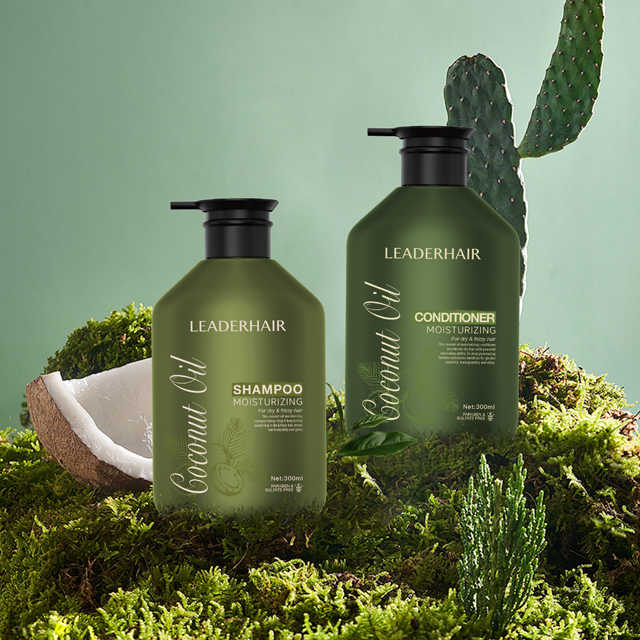 LEADERHAIR Shampoing hydratant à l'huile de coco sans sulfates et sans parabène