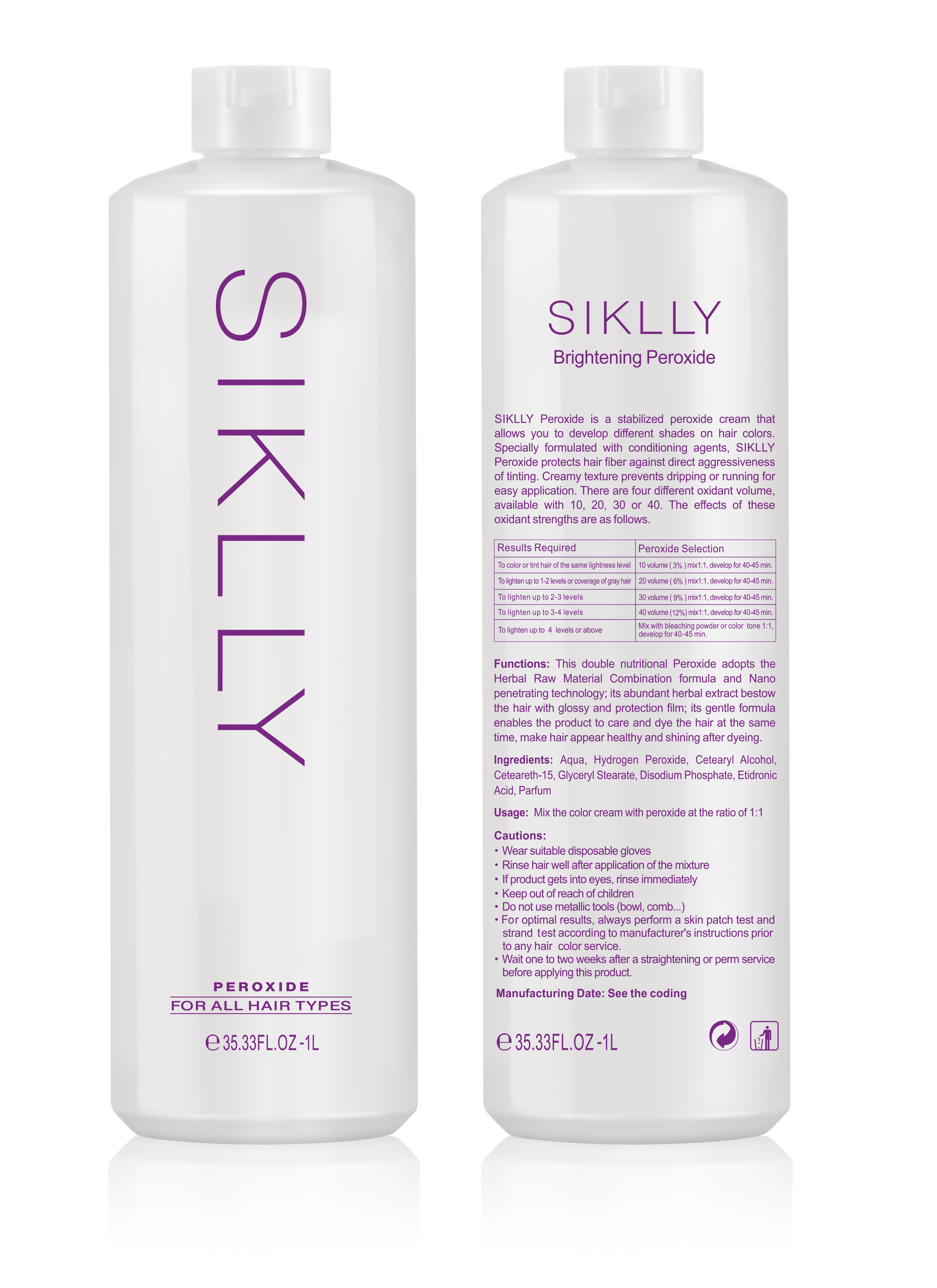 SIKLLY Purple with Different Oxydant Volume Hair Color Cream pour femme