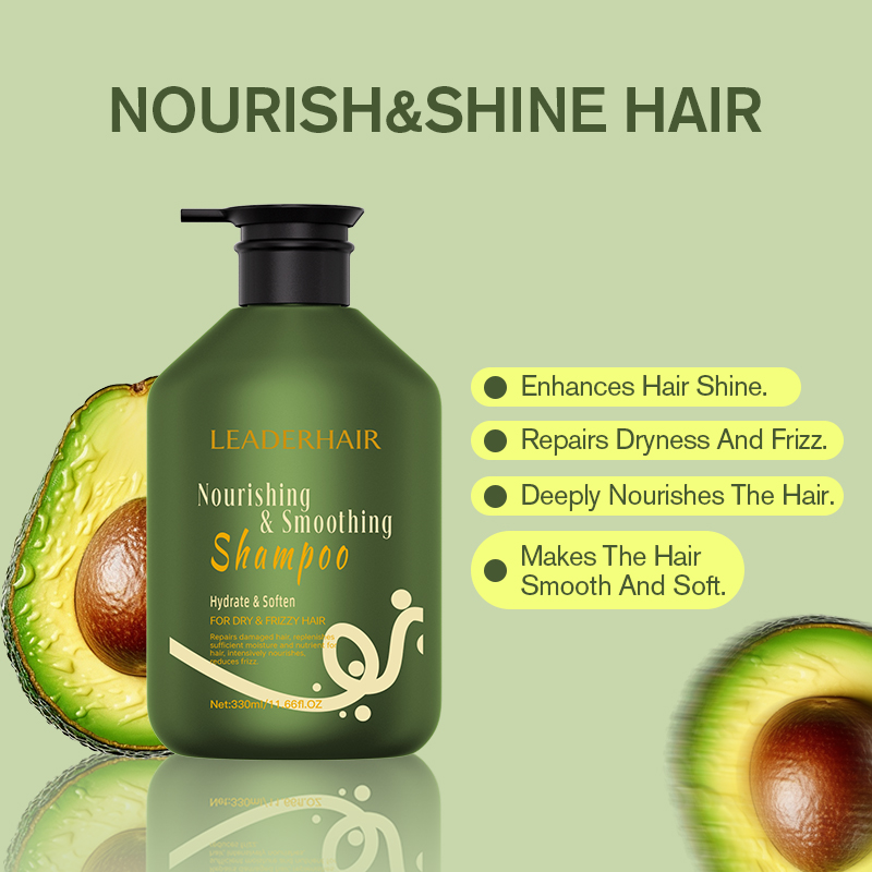  LEADERHAIR Shampoing Avocat Bio Hydratant Brillance Boost Produit de Soin Capillaire