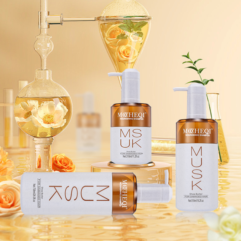 MOCHEQI Shampooing hydratant sans sulfate à l'huile d'argan biologique de marque privée nourrissant réparateur anti-frisottis pour cheveux secs et abîmés 